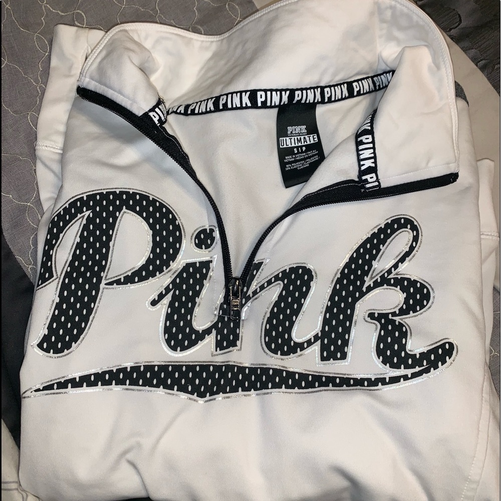 PINK workout material quarter-zip